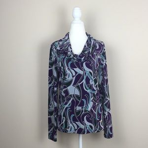 Anne Klein - Drape Cowl Neck Long Sleeve Blouse